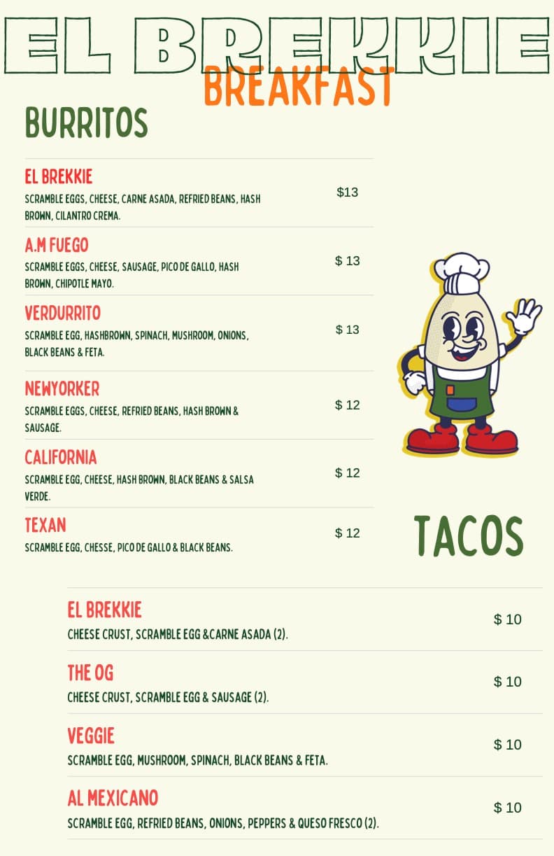 Breakfast Menu